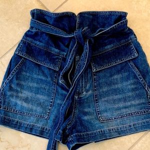 Rebecca Taylor La Vie paperbag denim short size xs